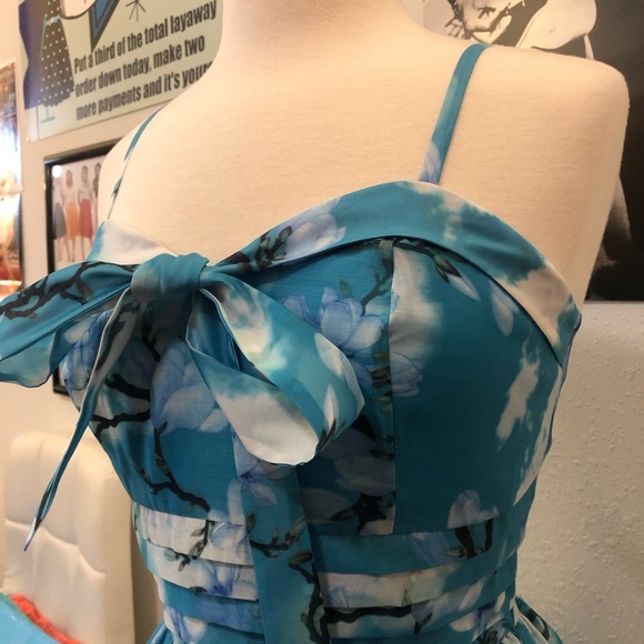 💙☁️Clara Flare Dress with Bow Tie Blue☁️💙 - Picture 3 of 12